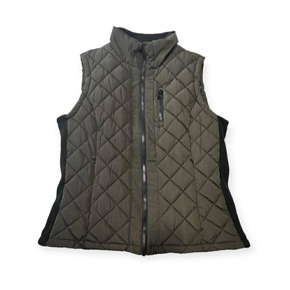 Andrew Marc BrownPuffer Quilted Vest with Black Side Panel, Size Large - Picture 5 of 12